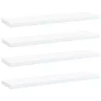 Knygų lentynos plokštės, 4vnt., baltos, 40x10x1,5cm, MDP
