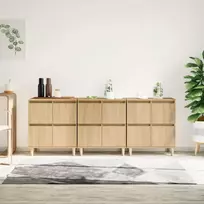 Šoninės spintelės, 3vnt., ąžuolo, 60x35x70cm, apdirbta mediena