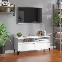 TV staliukas Televizoriaus spintelė, balta, 100x34,5x44,5cm, mediena