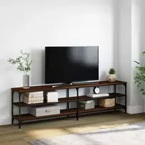 TV staliukas Televizoriaus spintelė, ruda, 180x30x50cm, mediena ir metalas