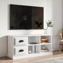 TV staliukas Televizoriaus spintelė, balta, 102x35,5x47,5cm, mediena, blizgi