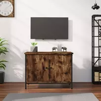 TV staliukas TV spintelė su durelėmis, dūminio ąžuolo, 60x35x45cm, mediena