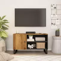 TV staliukas Televizoriaus spintelė, 80x33x46cm, mango/apdirbta mediena