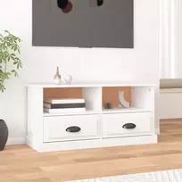 TV staliukas Televizoriaus spintelė, balta, 93x35,5x45cm, apdirbta mediena