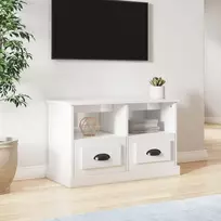 TV staliukas Televizoriaus spintelė, balta, 80x35x50cm, mediena, blizgi