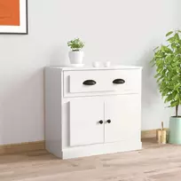Šoninė spintelė, balta, 70x35,5x67,5cm, mediena, blizgi