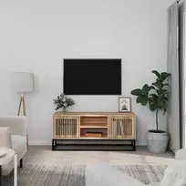 TV staliukas Televizoriaus spintelė, 105x30x45cm, apdirbta mediena/geležis