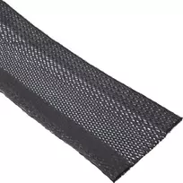 Organizacija InLine ® Kabelio apvyniojimas, audinio laikiklis su kabliu ir kilpa, 1m x 25mm skersmens, juoda