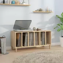 Vinilinių plokštelių spintelė, ąžuolo, 100x38x48cm, mediena