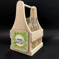 Medinė butelių dėžė "Jono nuosavybė"