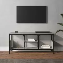 TV staliukas Televizoriaus spintelė, pilka, 100x35x45cm, mediena ir geležis