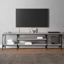 TV staliukas Televizoriaus spintelė, pilka, 161x35x45cm, mediena ir geležis