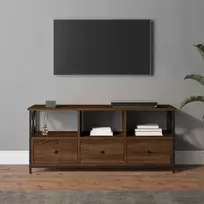 TV staliukas Televizoriaus spintelė, ruda, 102x33x45cm, mediena ir geležis