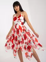 Italy Moda Suknelė-DHJ-SK-15952-1,24X-balta-raudona