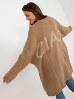 Och Bella Kardiganas moterims -TW-SW-BI-M2201.87-tamsiai smėlio spalvos