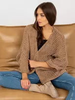 Och Bella Megztinis-TW-SW-BI-M2202.29X-tamsiai smėlio spalvos