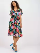 Italy Moda Suknelė-DHJ-SK-13162.92-juoda-raudona