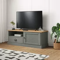 TV staliukas Televizoriaus spintelė VIGO, pilka, 106x40x40cm, pušies masyvas