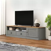 TV staliukas Televizoriaus spintelė VIGO, pilka, 156x40x40cm, pušies masyvas