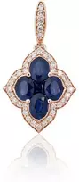 Auksinis pakabukas - 1.29 g. - 22 mm. - Briliantai (0,148Ct), Safyras (0,998Ct)