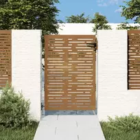 Sodo vartai, 85x150cm, corten plienas, kvadratų dizaino