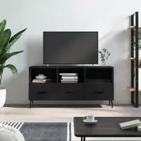 TV staliukas Televizoriaus spintelė, juoda, 102x36x50cm, apdirbta mediena