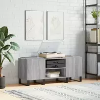 TV staliukas Vinilinių plokštelių spintelė, pilka, 121x38x48cm, mediena