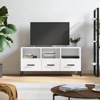 TV staliukas Televizoriaus spintelė, balta, 102x36x50cm, apdirbta mediena