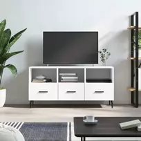 TV staliukas Televizoriaus spintelė, balta, 102x36x50cm, apdirbta mediena