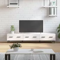 TV staliukas Televizoriaus spintelė, balta, 150x36x30cm, mediena, blizgi