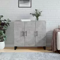 Šoninė spintelė, betono pilka, 90x34x80cm, apdirbta mediena