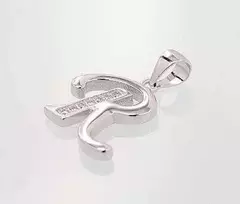 Sidabrinis Pakabukas - Vardo Raidė. . Praba: 925°. Akmuo: Cirkonai - 1.8 g. - 22 mm.