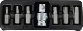 AW-Tools AWTOOLS TORX antgaliai 7 vnt. T25-T55 + ADAPTERIS, SU SKYLE Juodas LINE