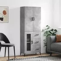 Komoda, betono pilkos spalvos, 69,5x34x180cm, apdirbta mediena