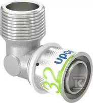 Uponor S-Press PLUS alkūnė su išoriniu sriegiu 32-R1MT