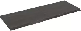 Sieninė lentyna, tamsiai ruda, 140x50x(2-4) cm, ąžuolo masyvas