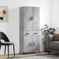 Komoda, betono pilkos spalvos, 69,5x34x180cm, apdirbta mediena