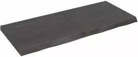 Sieninė lentyna, tamsiai ruda, 140x60x(2-6) cm, ąžuolo masyvas