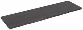 Sieninė lentyna, tamsiai ruda, 200x60x(2-4) cm, ąžuolo masyvas