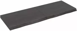 Sieninė lentyna, tamsiai ruda, 140x50x(2-6) cm, ąžuolo masyvas