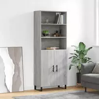 Komoda, pilkos ąžuolo spalvos, 69,5x34x180cm, apdirbta mediena