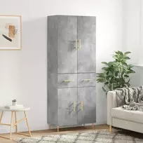 Komoda, betono pilkos spalvos, 69,5x34x180cm, apdirbta mediena