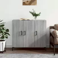 Šoninė spintelė, pilka ąžuolo, 90x34x80cm, apdirbta mediena