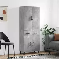 Komoda, betono pilkos spalvos, 69,5x34x180cm, apdirbta mediena