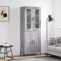 Komoda, betono pilkos spalvos, 69,5x34x180cm, apdirbta mediena