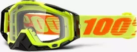 100 % apsauginiai akiniai 100 % RACECRAFT ATTACK GELTONA (skaidrus stiklas, apsaugantis nuo rasojimo + 10 slydimo) (NAUJIENA)