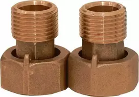 BMETERS Žalvarinės jungiamosios detalės vandens skaitikliams 6/4" komplektas.