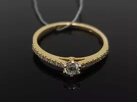 Princess Geltono aukso žiedas su briliantais Praba: 585