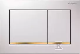 Geberit Duofix nuleidimo mygtukas Omega30 nuleidimo mygtukas, priekis/viršus, balta-auksinė-balta - 115.080.KK.1