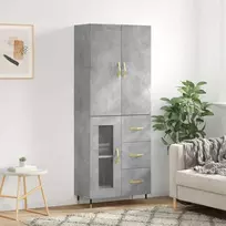 Komoda, betono pilkos spalvos, 69,5x34x180cm, apdirbta mediena